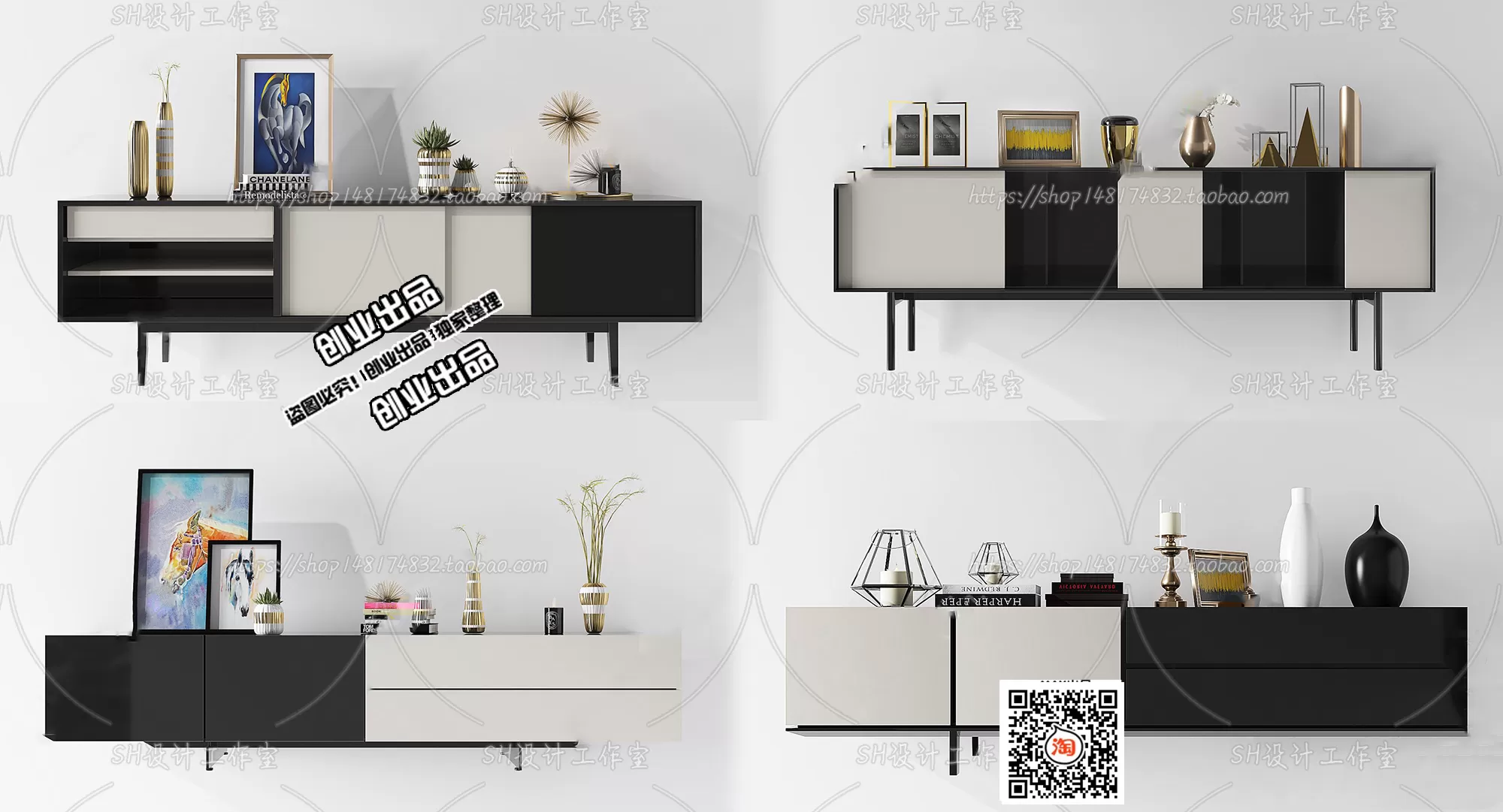 CABINET TV – B34 – FURNITURE 3D MODELS 2022 (VRAY)