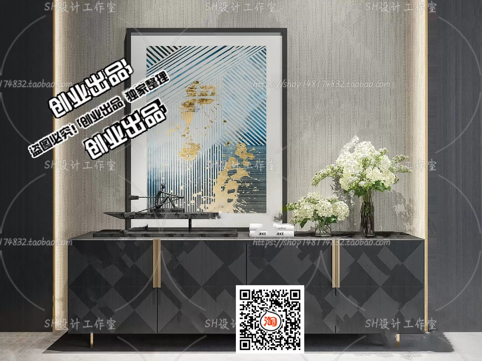 CABINET TV – B43 – FURNITURE 3D MODELS 2022 (VRAY)