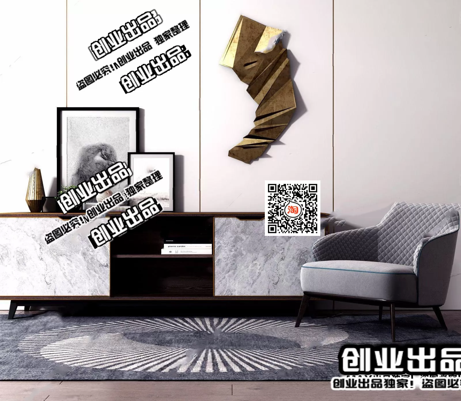 CABINET TV – B5 – FURNITURE 3D MODELS 2022 (VRAY)