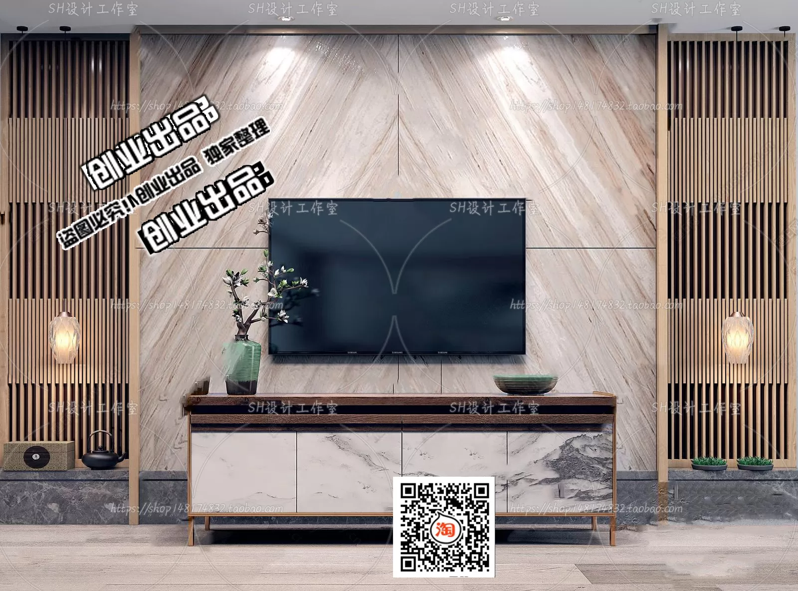 CABINET TV – B53 – FURNITURE 3D MODELS 2022 (VRAY)