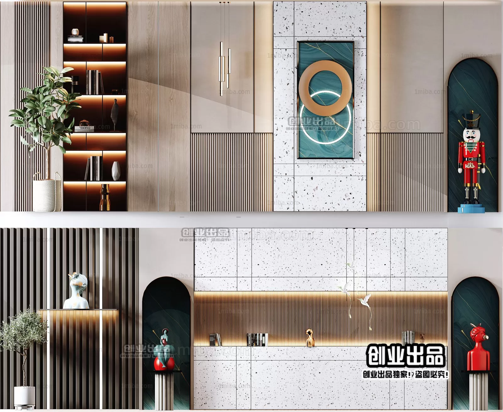 WALL TV – B29 – FURNITURE 3D MODELS 2022 (VRAY)