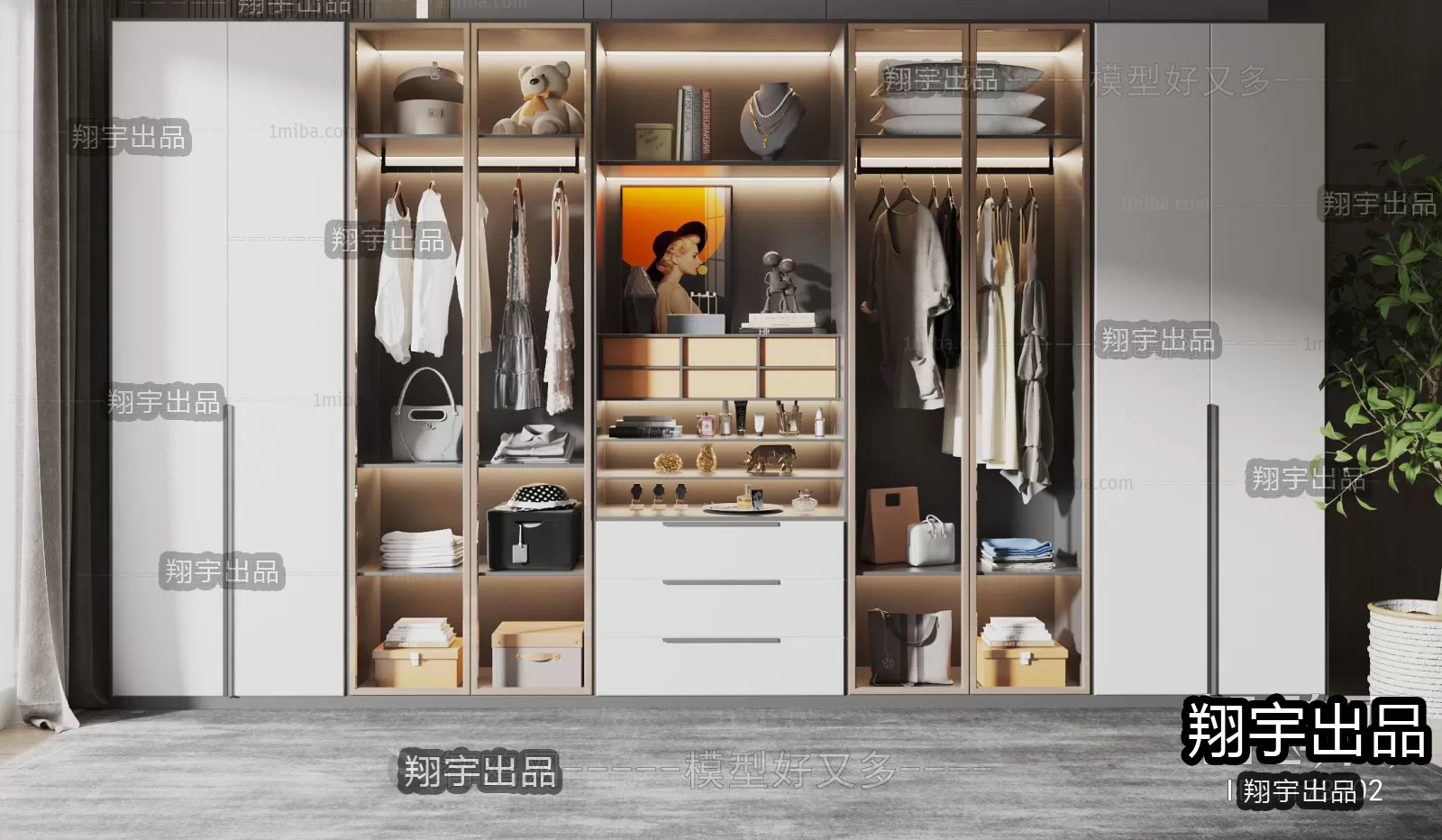 WARDROBE – 2 – FURNITURE 3D MODELS 2022 (VRAY)