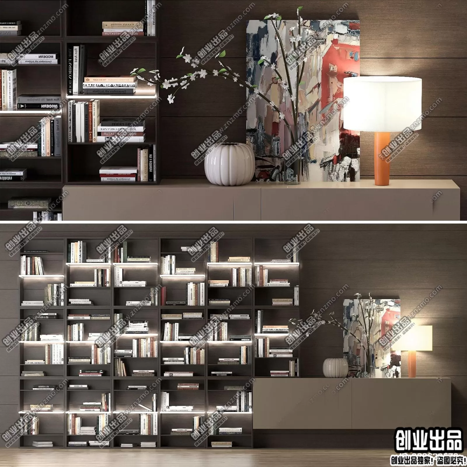 BOOK CASE – B103 – FURNITURE 3D MODELS 2022 (VRAY)