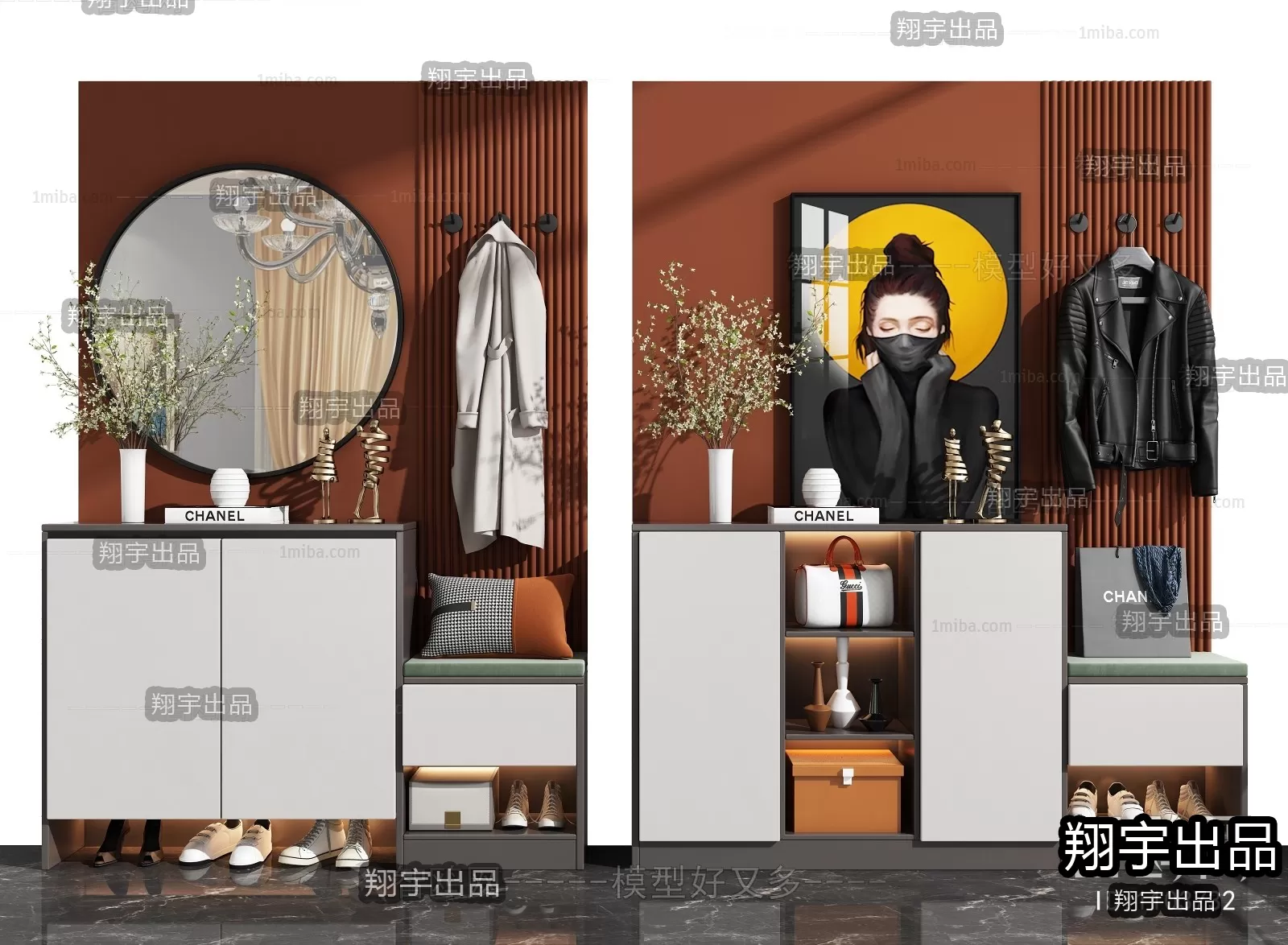 SHOE CABINET – A13 – FURNITURE 3D MODELS 2022 (VRAY)