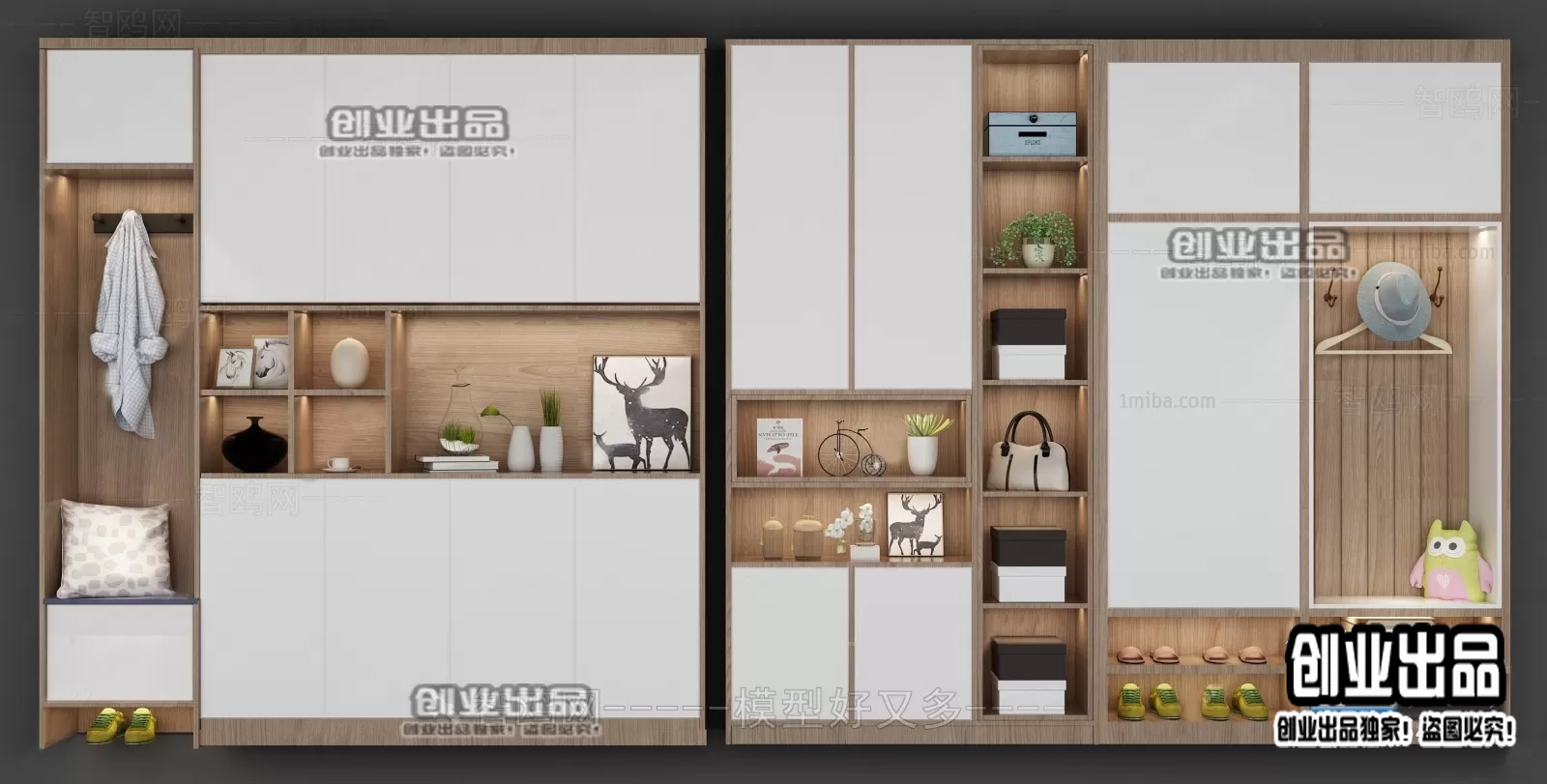 SHOE CABINET – B72 – FURNITURE 3D MODELS 2022 (VRAY)