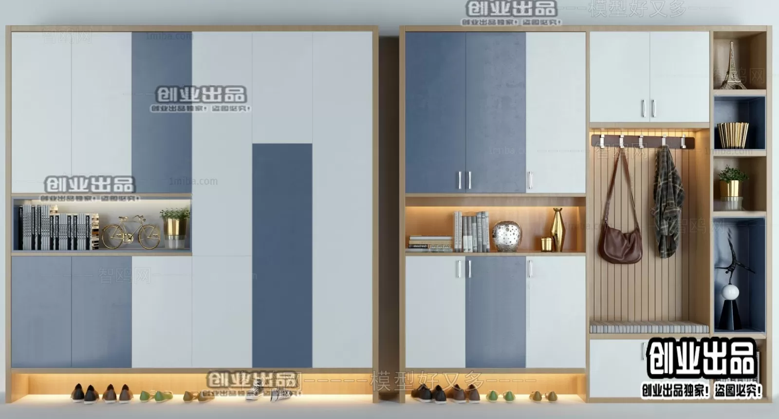 SHOE CABINET – B78 – FURNITURE 3D MODELS 2022 (VRAY)