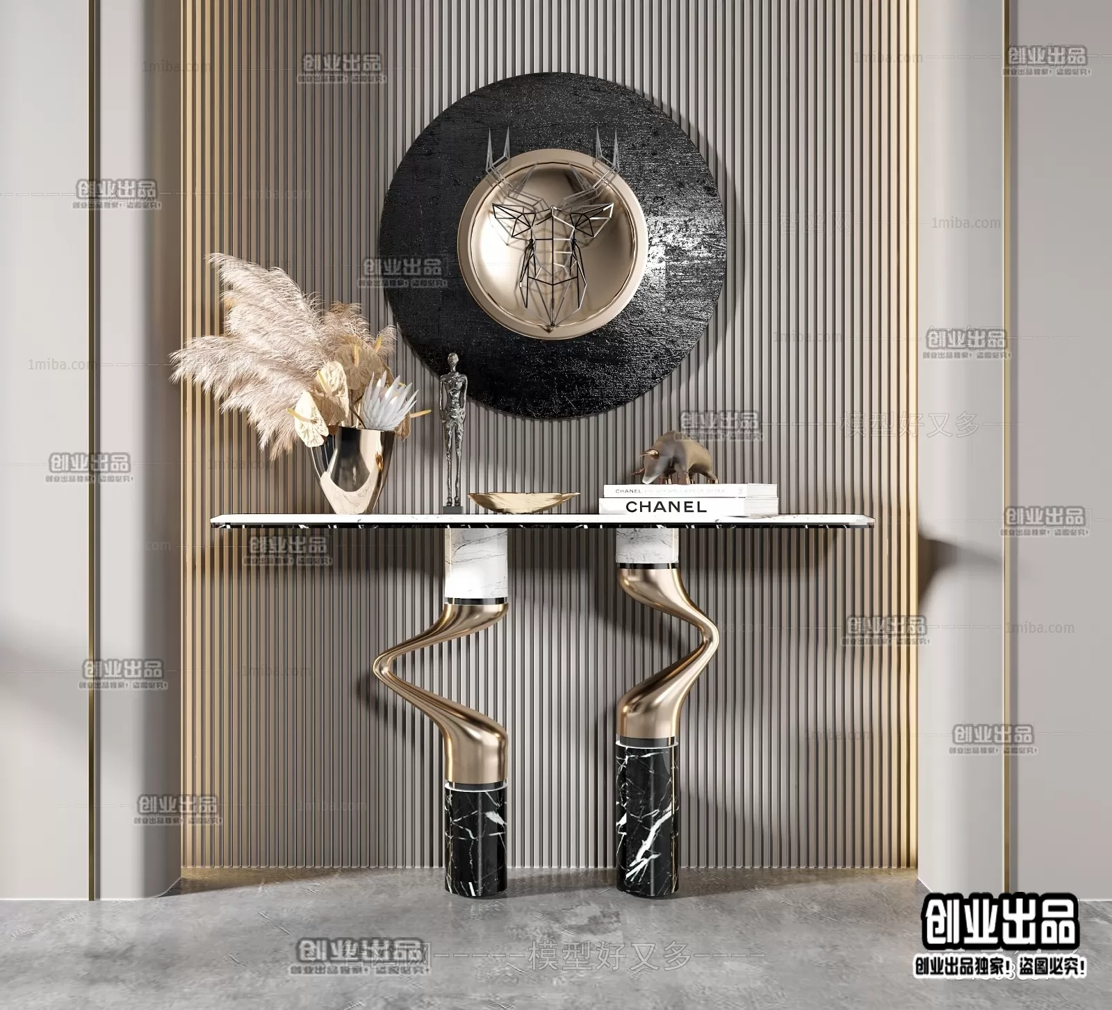 CONSOLE TABLE – 35 – FURNITURE 3D MODELS 2022 (VRAY)
