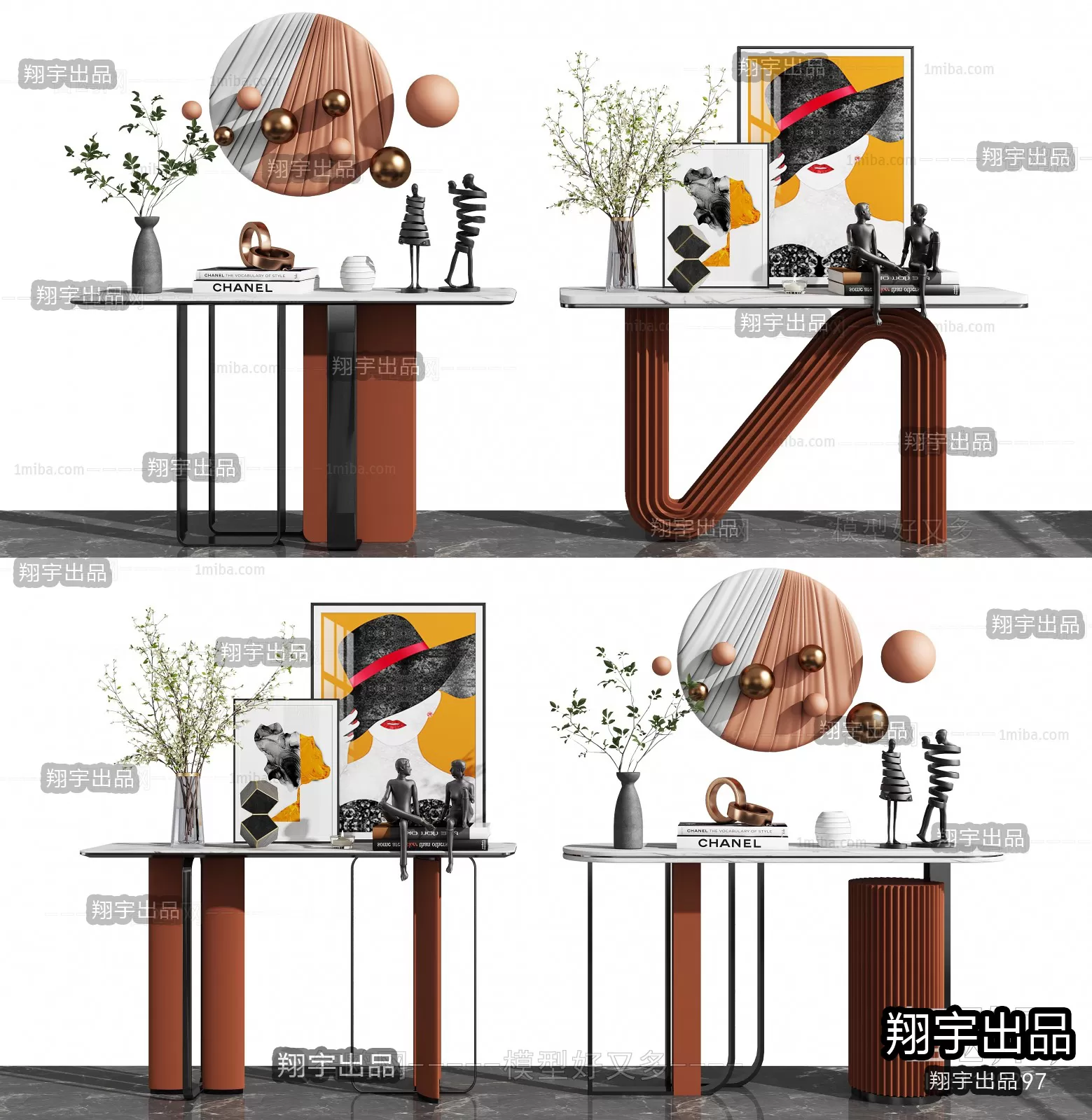 CONSOLE TABLE – 41 – FURNITURE 3D MODELS 2022 (VRAY)