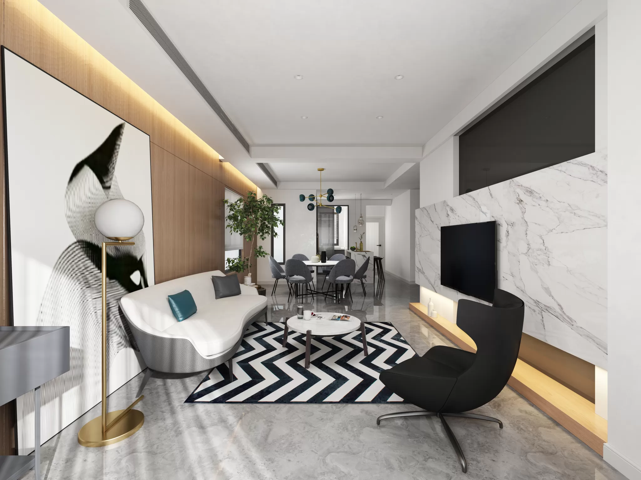 DESMOD INTERIOR 2021 (VRAY) – 1. LIVING ROOM – MODERN – 100