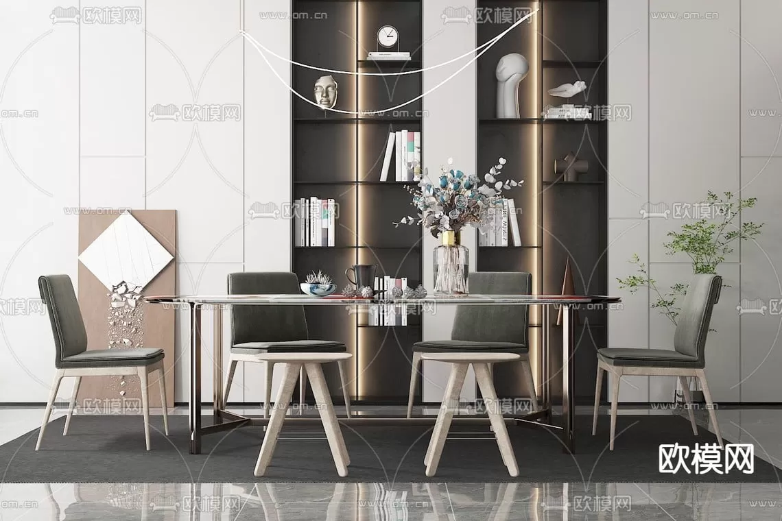 3ds Max Files – Model – 26 – Dinner Table Model – 9 – Dinner Table Model by x