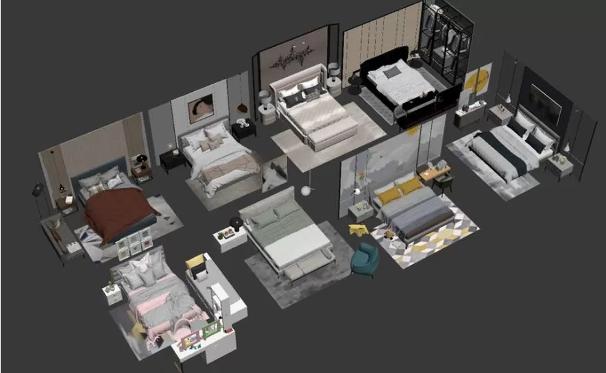 3ds Max Files – Model – 5 – Bed Model – 14 – Bed-Model-215-By DoanNguyen