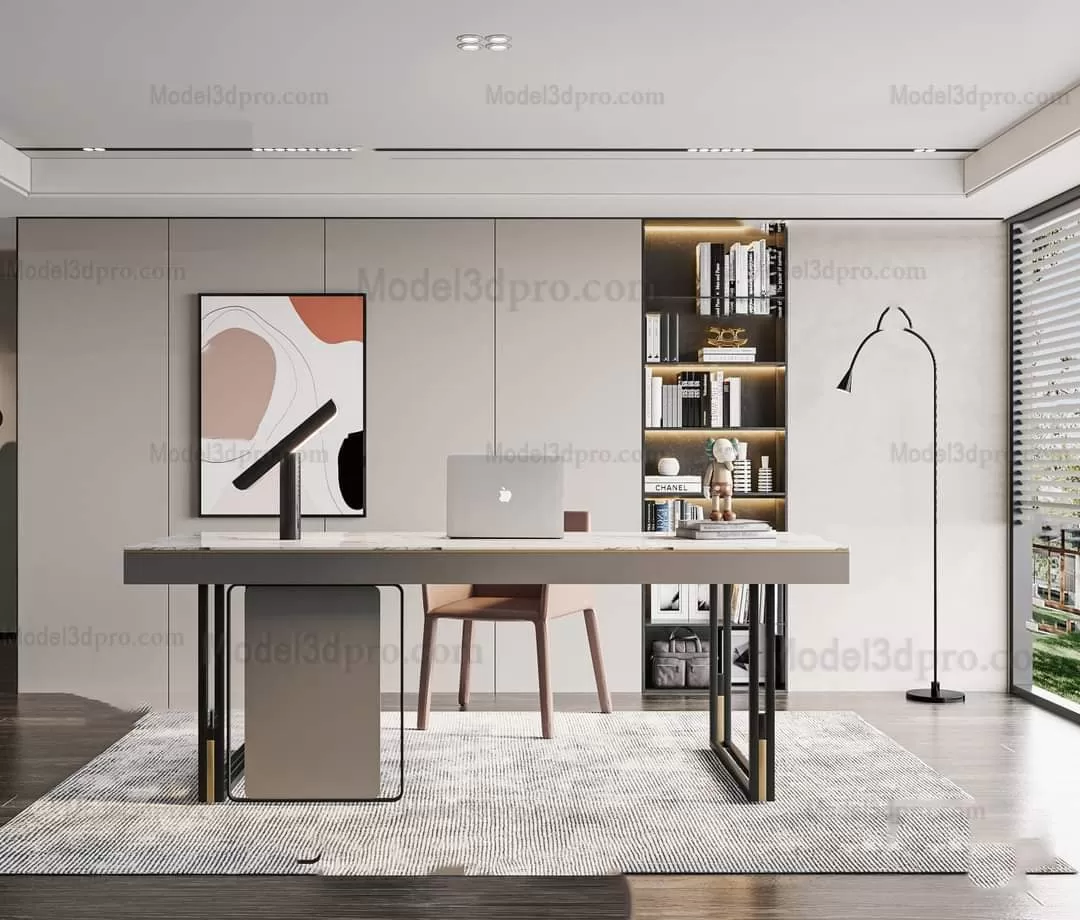 3ds Max Files – Scene – Interior scene – 11 – Study Room – 2 – Study Room by Minh Nguyen