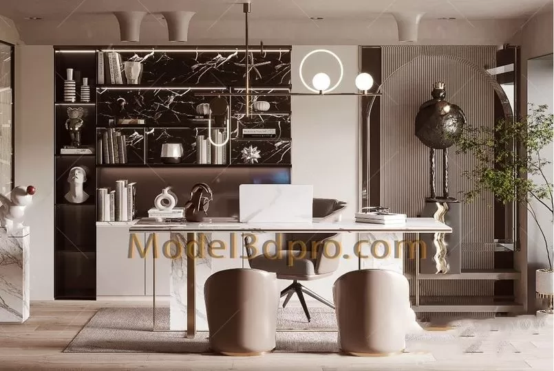 3ds Max Files – Scene – Interior scene – 11 – Study Room – 3 – Study Room by Minh Nguyen