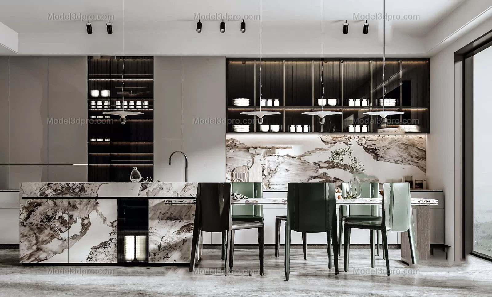 3ds Max Files – Scene – Interior scene – 4 – Kitchen Scene – 2 – Kitchen Scene by Lê Huy Hi?u