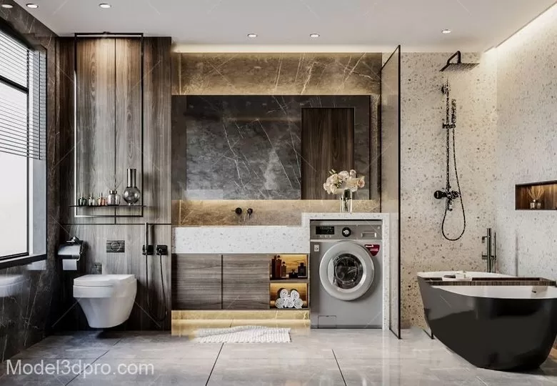 3ds Max Files – Scene – Interior scene – 6 – Bathroom Scene – 2 – Bathroom Scene by Minh Nguyen