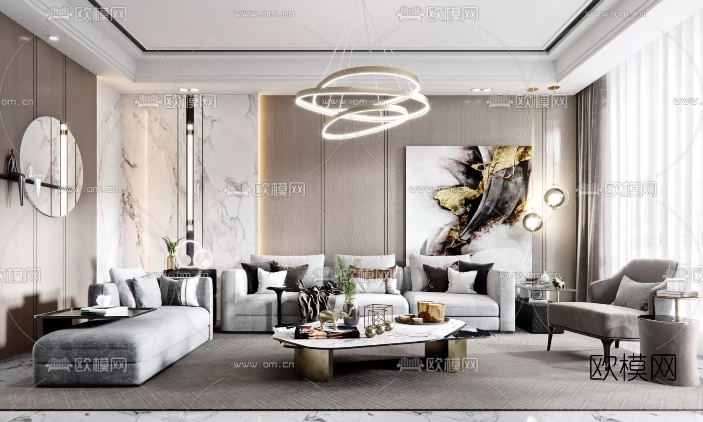 3DS MAX SCENES – LIVING ROOM – 086