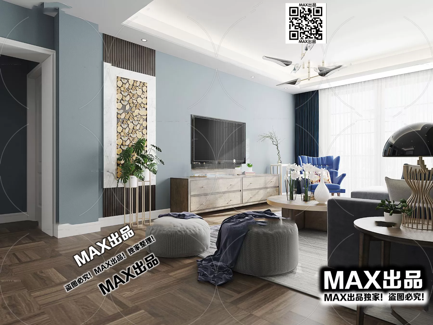 3DS MAX SCENES – LIVING ROOM – 096