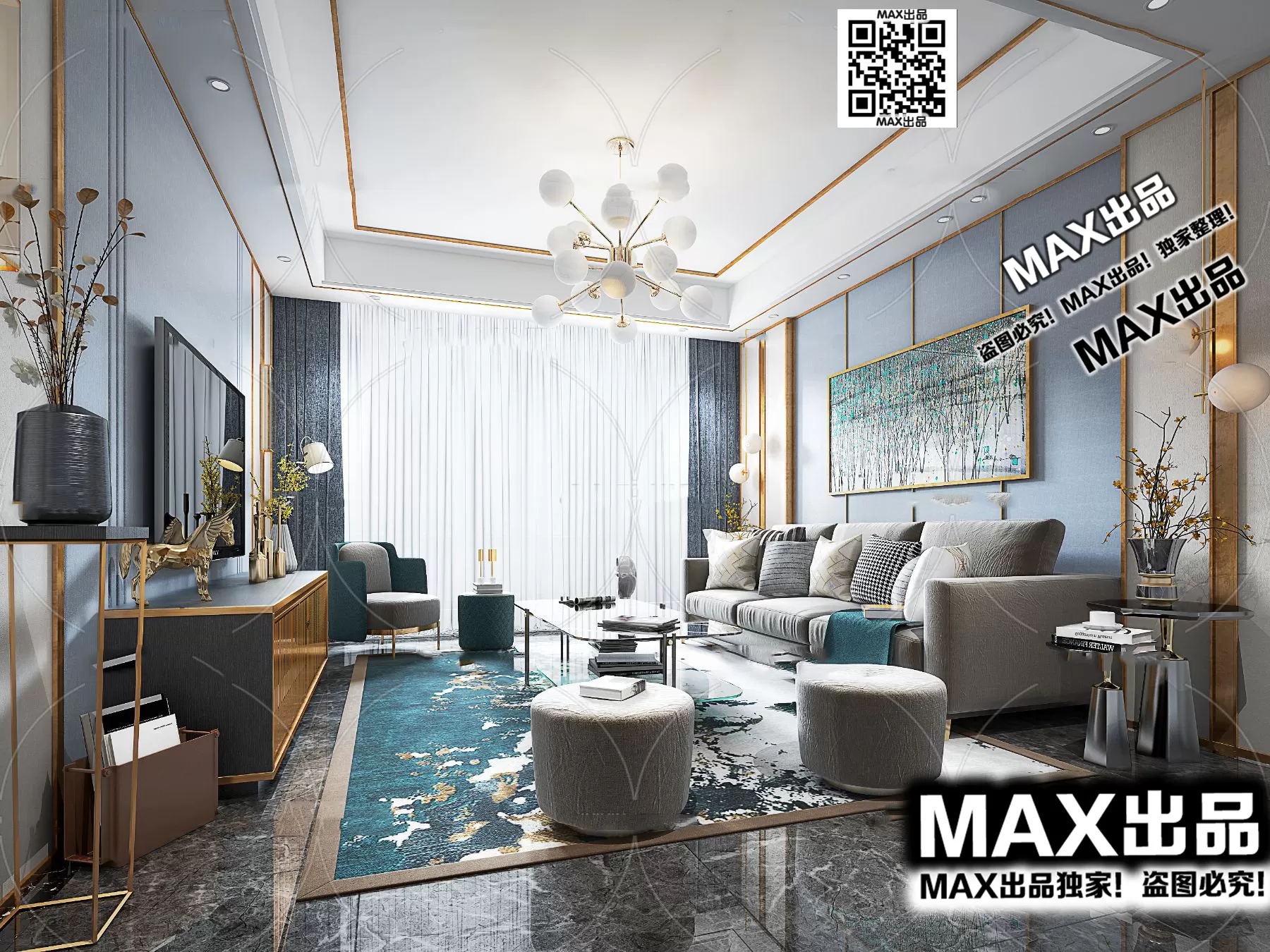3DS MAX SCENES – LIVING ROOM – 097