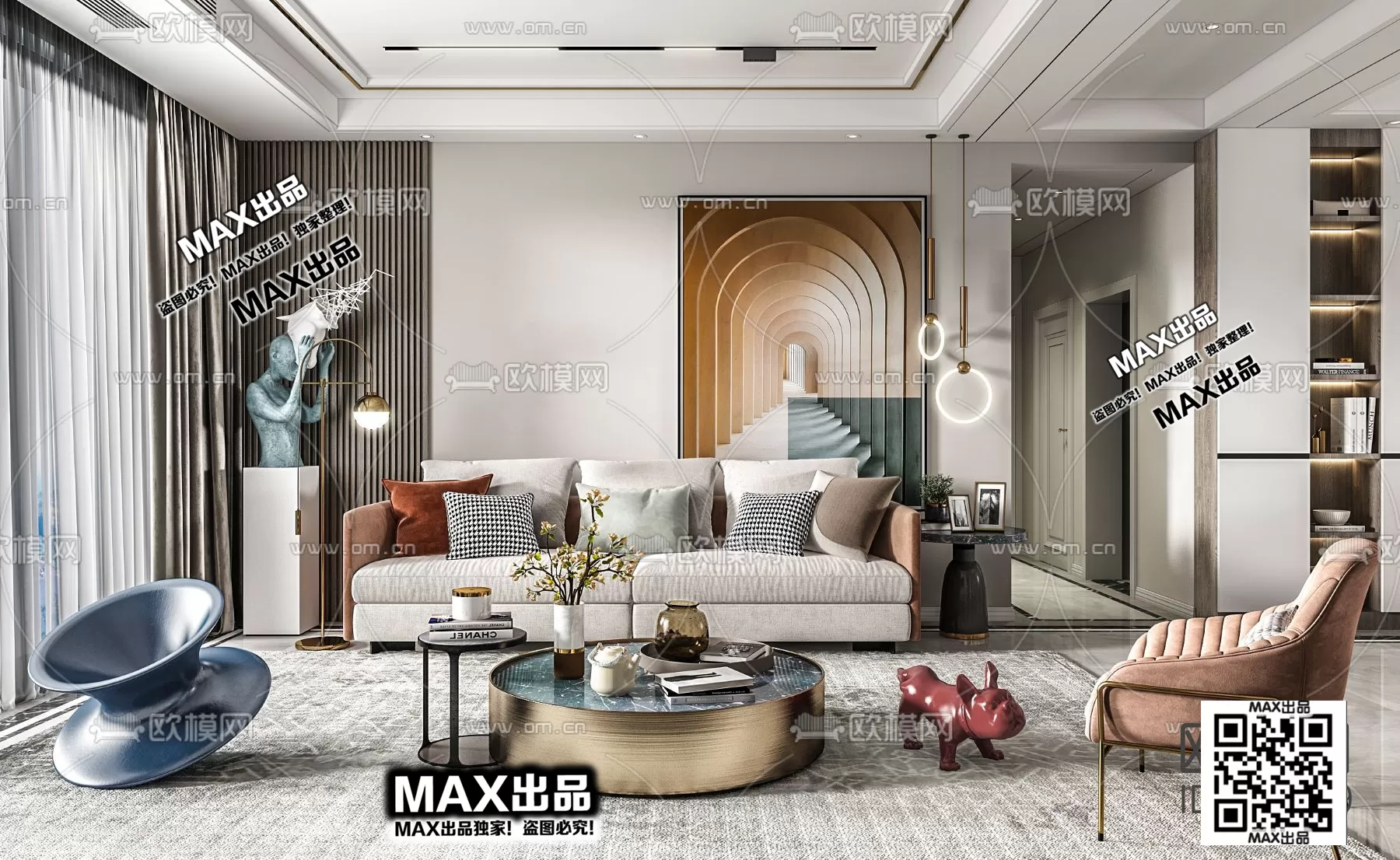 3DS MAX SCENES – LIVING ROOM – 124