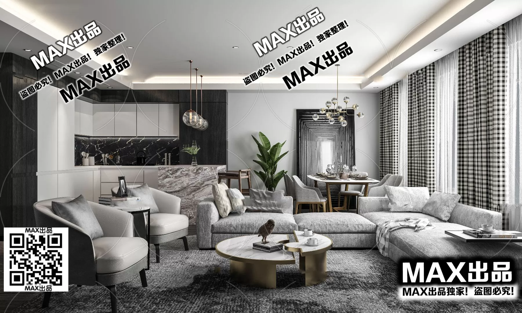 3DS MAX SCENES – LIVING ROOM – 224