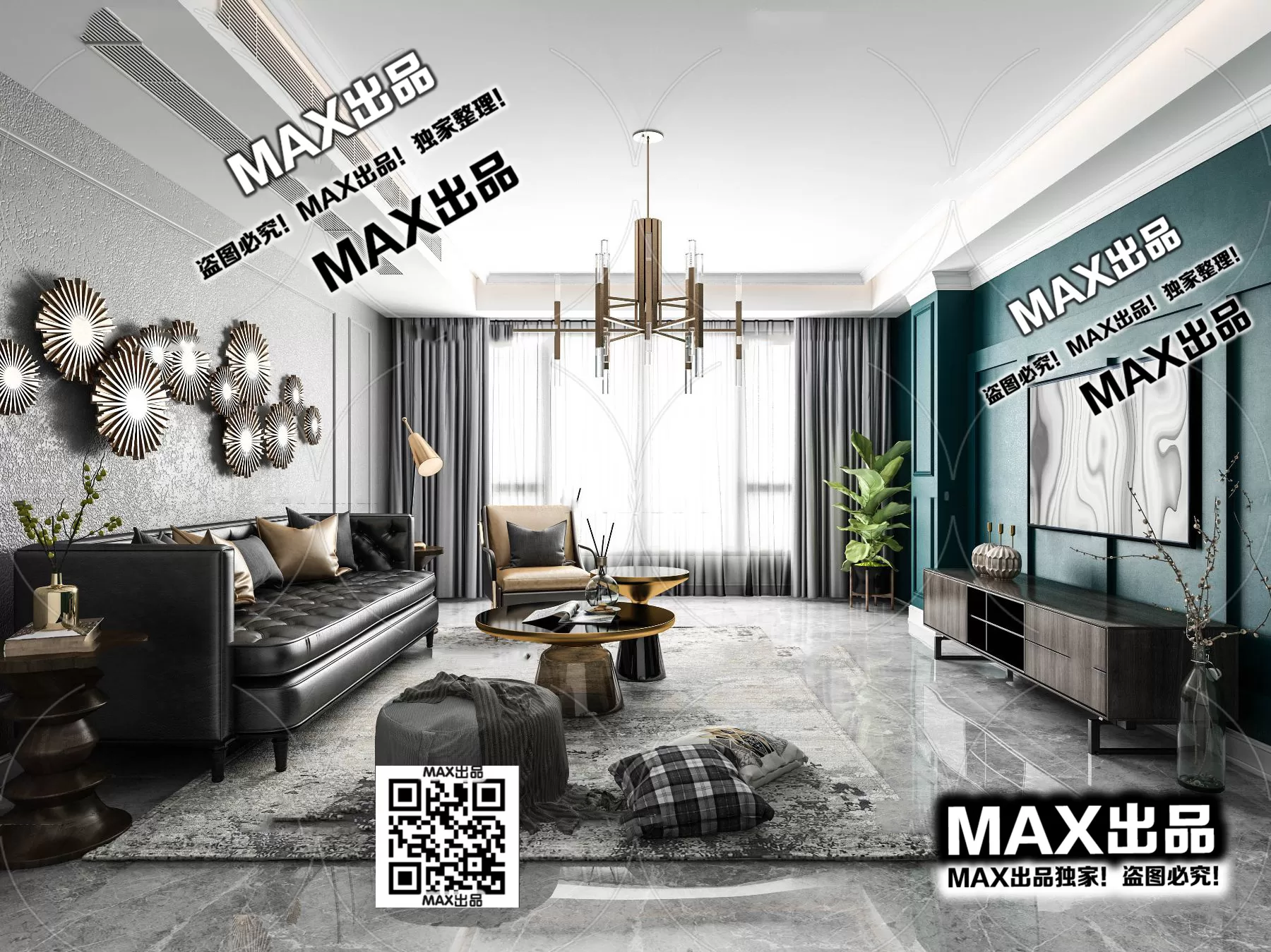 3DS MAX SCENES – LIVING ROOM – 226