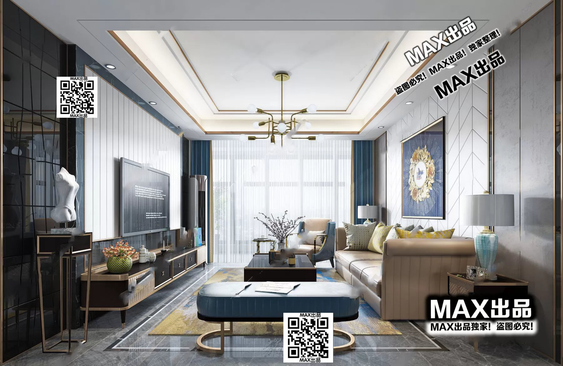 3DS MAX SCENES – LIVING ROOM – 228
