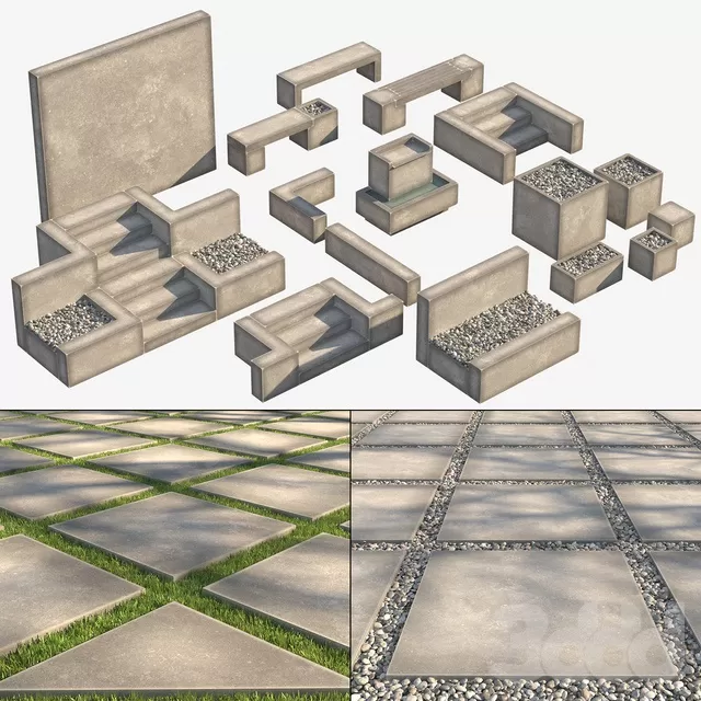 ARCHITECTURE – PAVING – 3D MODELS – FREE DOWNLOAD – 1571