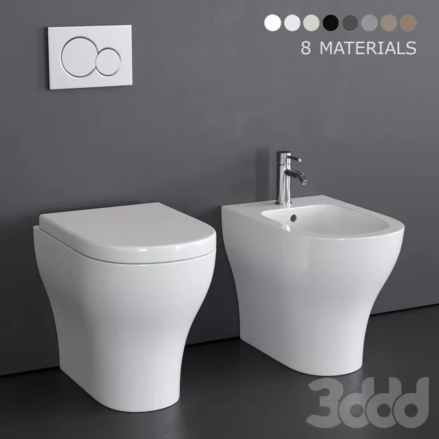 BATHROOM – TOILET & BIDET – 3D MODELS – FREE DOWNLOAD – 2540