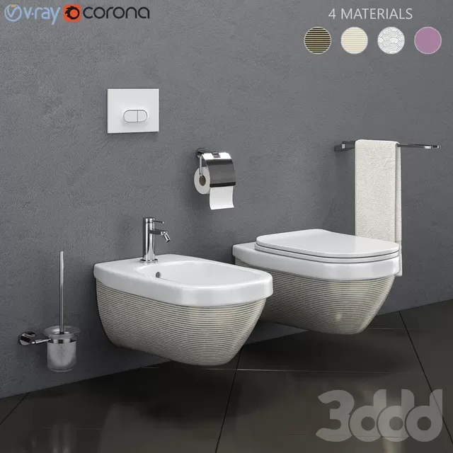 BATHROOM – TOILET & BIDET – 3D MODELS – FREE DOWNLOAD – 2542