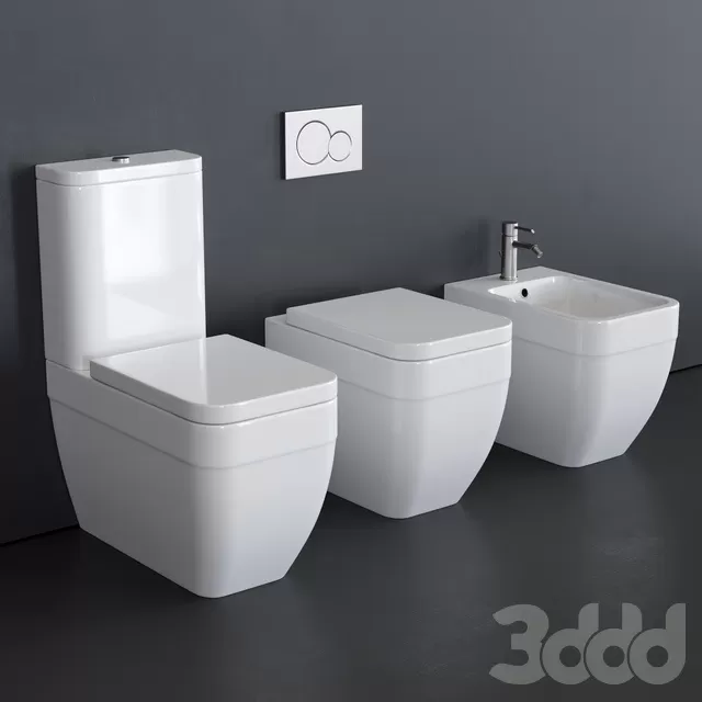 BATHROOM – TOILET & BIDET – 3D MODELS – FREE DOWNLOAD – 2544