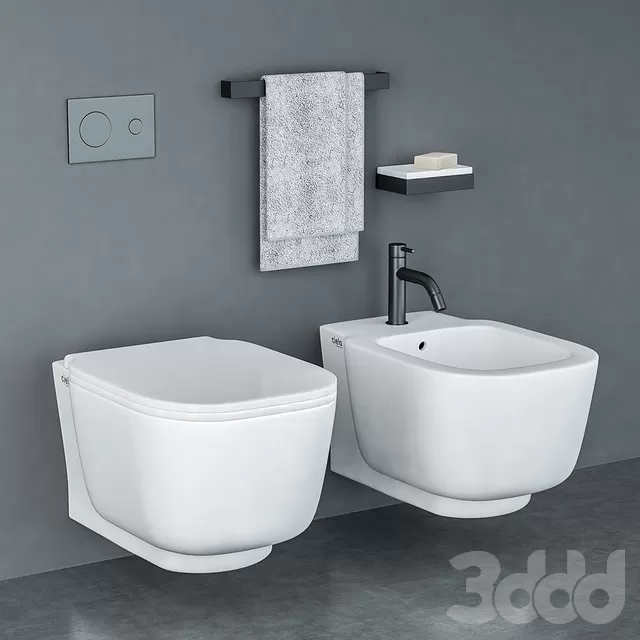 BATHROOM – TOILET & BIDET – 3D MODELS – FREE DOWNLOAD – 2545