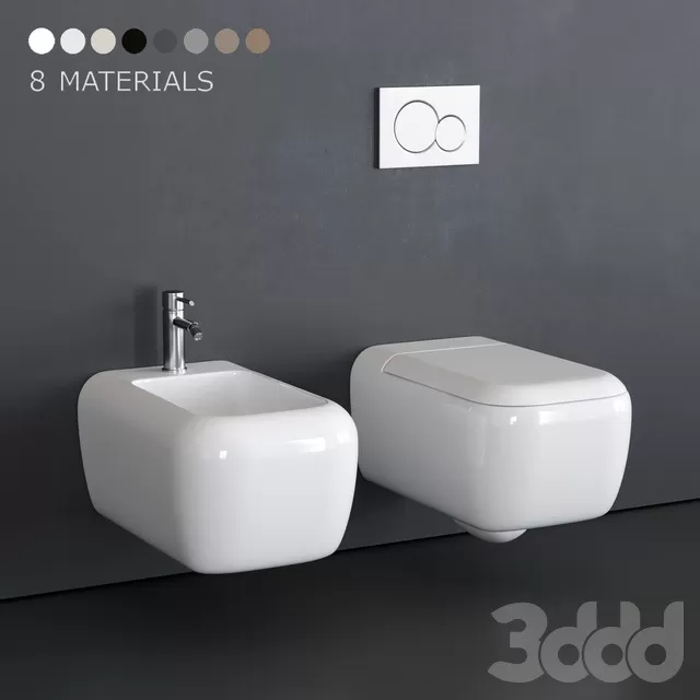 BATHROOM – TOILET & BIDET – 3D MODELS – FREE DOWNLOAD – 2549