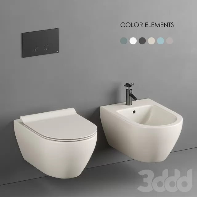BATHROOM – TOILET & BIDET – 3D MODELS – FREE DOWNLOAD – 2550