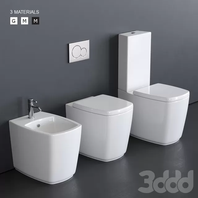BATHROOM – TOILET & BIDET – 3D MODELS – FREE DOWNLOAD – 2553