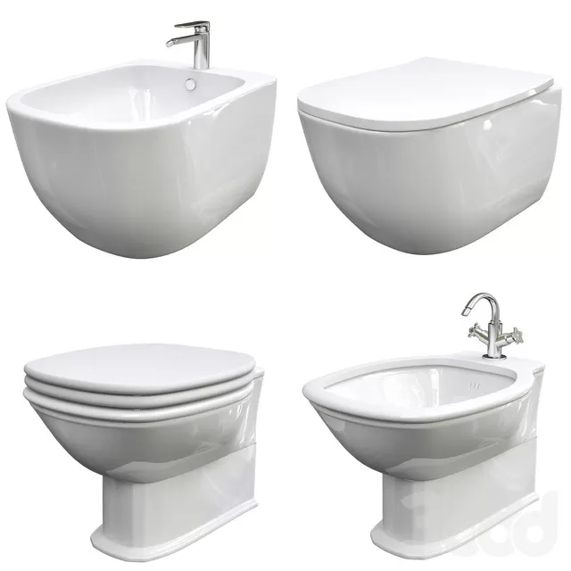 BATHROOM – TOILET & BIDET – 3D MODELS – FREE DOWNLOAD – 2559