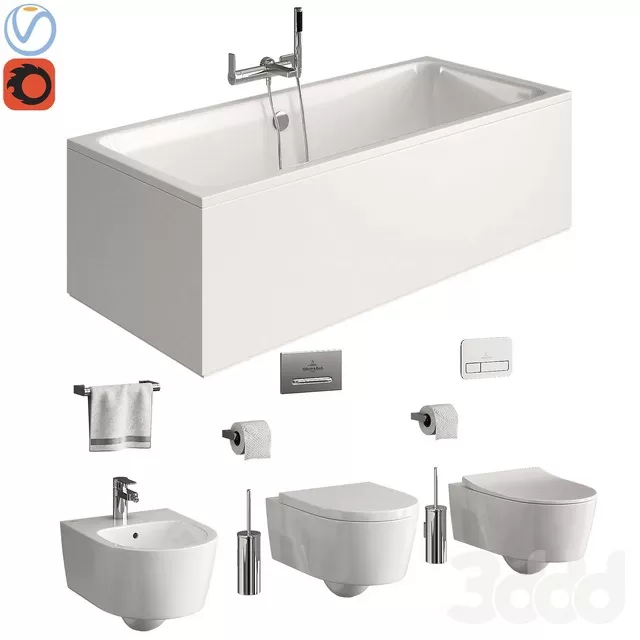 BATHROOM – TOILET & BIDET – 3D MODELS – FREE DOWNLOAD – 2561