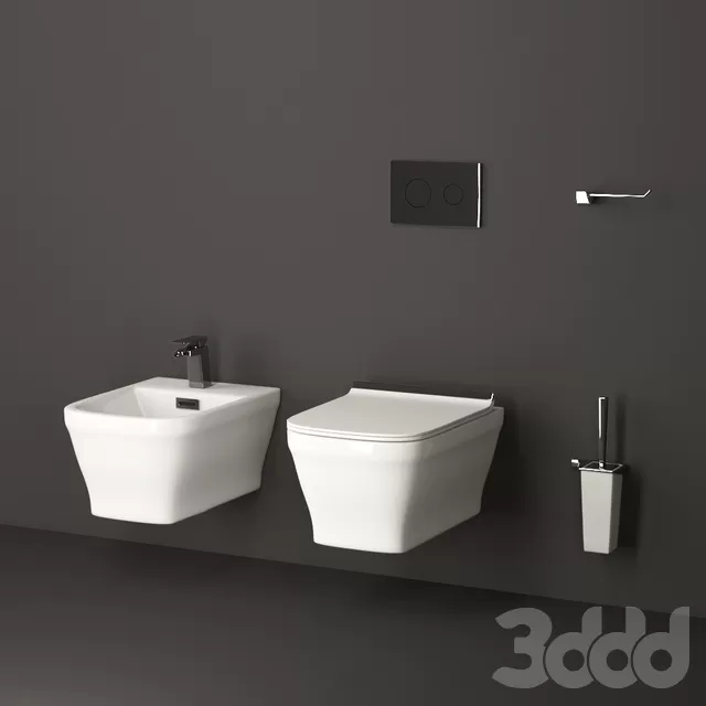 BATHROOM – TOILET & BIDET – 3D MODELS – FREE DOWNLOAD – 2563