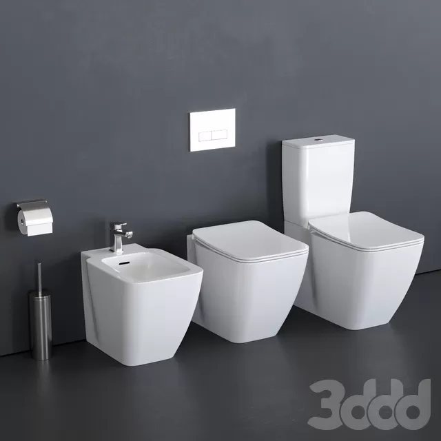 BATHROOM – TOILET & BIDET – 3D MODELS – FREE DOWNLOAD – 2564