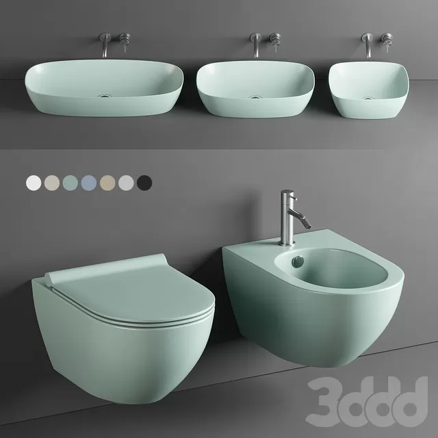 BATHROOM – TOILET & BIDET – 3D MODELS – FREE DOWNLOAD – 2566
