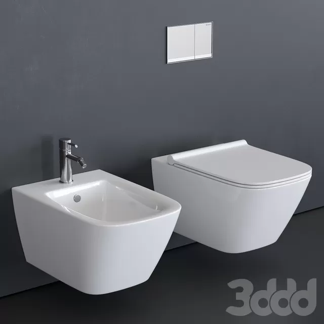 BATHROOM – TOILET & BIDET – 3D MODELS – FREE DOWNLOAD – 2567