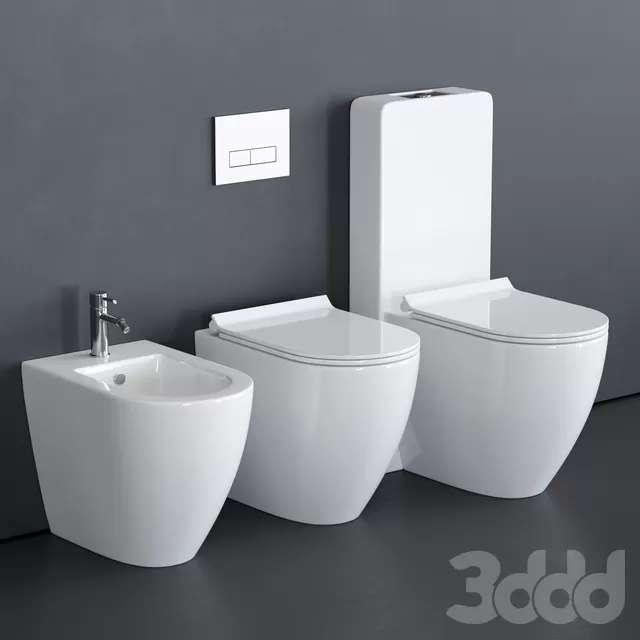 BATHROOM – TOILET & BIDET – 3D MODELS – FREE DOWNLOAD – 2569