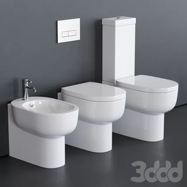 BATHROOM – TOILET & BIDET – 3D MODELS – FREE DOWNLOAD – 2570