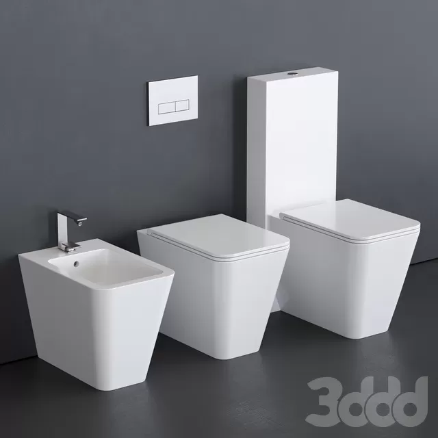 BATHROOM – TOILET & BIDET – 3D MODELS – FREE DOWNLOAD – 2573