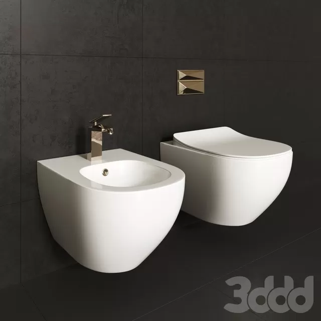 BATHROOM – TOILET & BIDET – 3D MODELS – FREE DOWNLOAD – 2574
