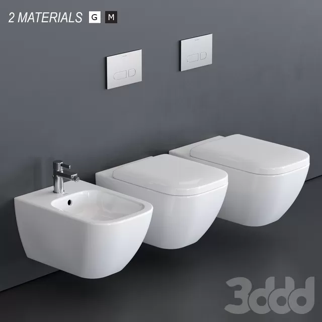 BATHROOM – TOILET & BIDET – 3D MODELS – FREE DOWNLOAD – 2575
