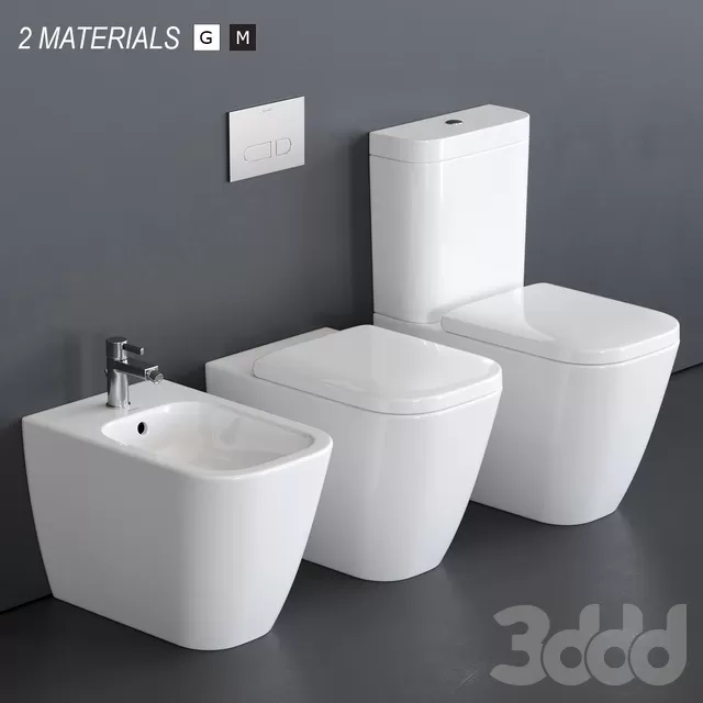 BATHROOM – TOILET & BIDET – 3D MODELS – FREE DOWNLOAD – 2576