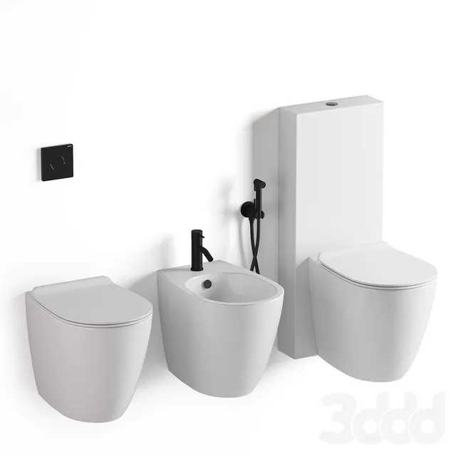 BATHROOM – TOILET & BIDET – 3D MODELS – FREE DOWNLOAD – 2580