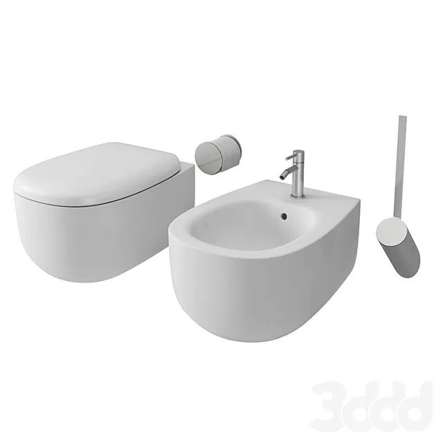 BATHROOM – TOILET & BIDET – 3D MODELS – FREE DOWNLOAD – 2585