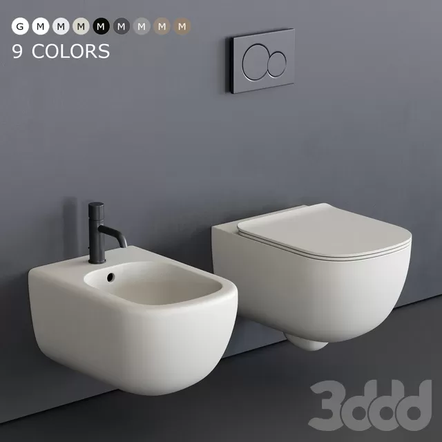 BATHROOM – TOILET & BIDET – 3D MODELS – FREE DOWNLOAD – 2588