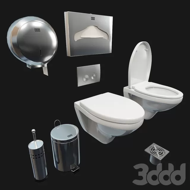 BATHROOM – TOILET & BIDET – 3D MODELS – FREE DOWNLOAD – 2599